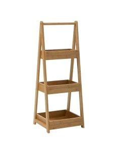 Multifunctional shelf, 3 levels, static, bamboo, bamboo/natural, 30x25.5xH78cm