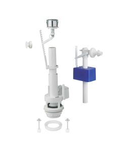 Set mekanizëm shkarkimi, 1 buton + galexhant horizontal 3/8'', plastik, i bardhë