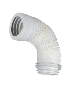 Flexible pipe, for WC drain, Extendable, polypropylene, White, ø90-110, 25-53 cm