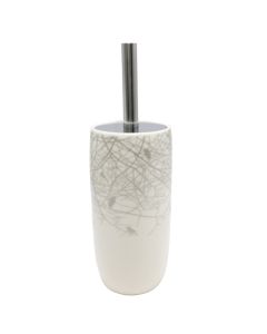 Toilet brush holder, ceramic, white/grey, 12xH38 cm