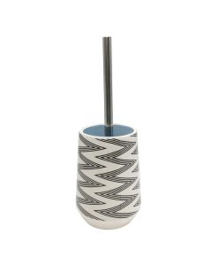 Toilet brush holder, ceramic, white/black, 12xH38 cm