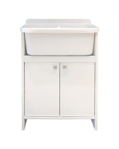 Basin furniture set, PVC, ground mounting, white