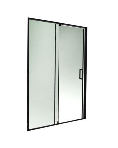 Shower cabin, stainless steel profile, black, 8 mm glass, 120xH190 cm