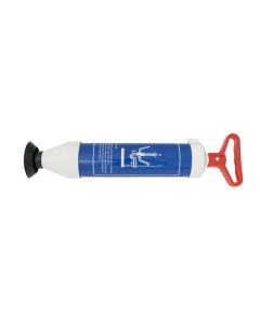 Unclog hand pump, vacuum, for sink, metal/plastic, blue