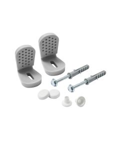 Screw set for WC+bidet+upa, side fixing, metal/plastic, white