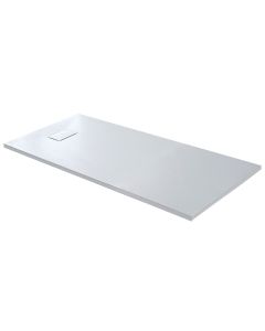 Shower tile, stone effect, resin/fiberglass, white, 80x180xH2.8 cm