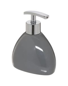Liquid soap dispenser, ceramic, gray, 10.5x7.5xH13 cm