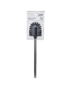Toilet brush, stainless steel, silver/black, 8xH35 cm