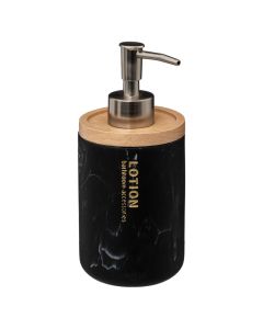 Liquid soap dispenser, plastic/bamboo, black, 270 ml, 17x7xH7.5 cm