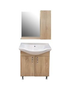 Toilet furniture set, Square, floor mounted, walnut, 65 cm