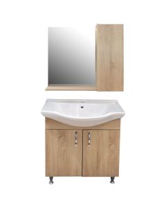 Toilet furniture set, Square, floor mounting, walnut, 80 cm