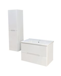 Toilet furniture set, Cloud, wall mounting, with drawers, Mdf, white, 80 cm