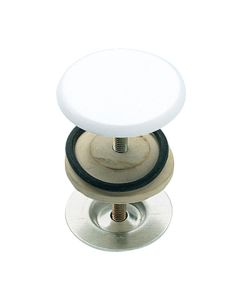 Sink stopper, threaded, chrome, white, 50 mm
