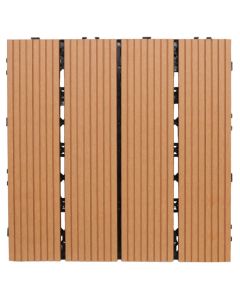 Decorative tiles with relief, Wpc-wood/plastic, teak, 30x30 cm (11 pc=1m)