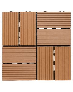 Decorative tiles with relief, Wpc-wood/plastic, teak, 30x30 cm (11 pc=1m)