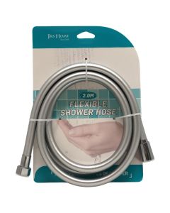 Flexible shower hose,  Plastic, Silver, 2 m