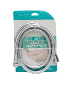 Flexible shower hose, Plastic, Silver, 1.5 m