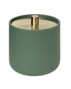 Cotton holder 5FIVE "Ficus Duo" in polyresin color green, gold, dimensions : H 11 cm x Ø 10 cm