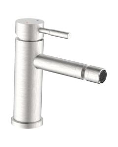 Bidet mixer, ''Antea'', inox 304 material, silver color, brushed metal finish, click-clack drain, height, H: 17 cm
