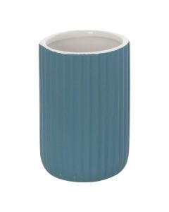Toothbrush holder ''Color'' in ceramic blue color. Dimensions, H : 11.5 cm, Ø : 7 cm