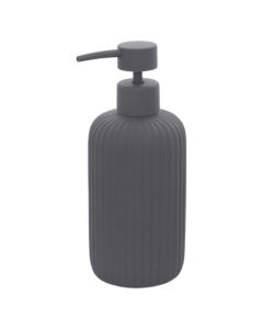 Soap dispenser ''Color'' in ceramic grey color. Dimensions, H : 18.5 cm, Ø : 7 cm