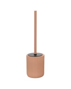 Toilet brush with holder ''Color'' in ceramic pink color. Dimensions, H : 39.5 cm, Ø : 10.8 cm