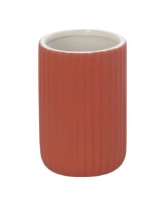 Mbajtëse furçe dhëmbësh ''Color'' në material qeramik ngjyrë e kuqe. Përmasat, H : 11.5 cm, Ø : 7 cm
