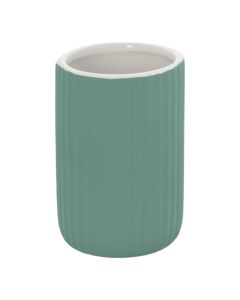 Mbajtëse furçe dhëmbësh ''Color'' në material qeramik ngjyrë jeshile. Përmasat, H : 11.5 cm, Ø : 7 cm