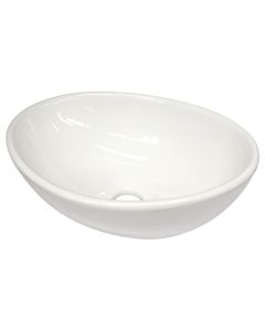 Lavaman oval, montim në mobilje, porcelan, e bardhë, 34x25,5xH13,5 cm