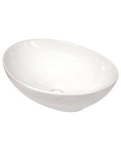 Lavaman oval, montim në mobilje, porcelan, e bardhë, 41x34xH15 cm