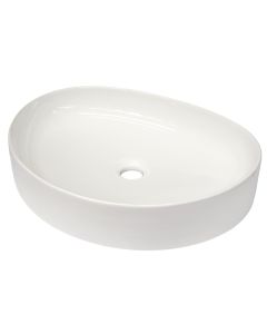 Lavaman oval, montim në mobilje, porcelan, e bardhë, 50x38xH12 cm
