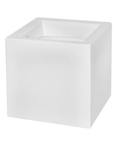 Vazo lulesh katrore, CUBO ESSENTIAL, plastike, e bardhë, 40x40xH40 cm