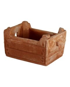 Vazo lulesh drejtkëndore, FRUTTA, qeramike, terrakota, 18.5x13xH10.5 cm