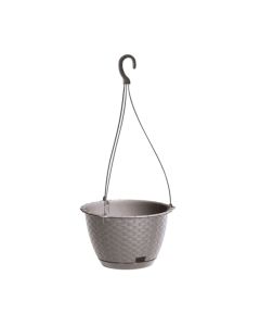 Vazo lulesh rrethore me varje, RATOLLA ROUND W, plastike, moka, Ø21.7xH14.2 cm, 3.4 lt
