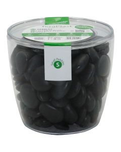 Decoration pebbles in plastic pot, RE-PEBBLES, plastic, black, 30x30 cm