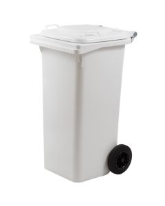 Garbage bin, 120 lt, plastic, white, 55x50xH94 cm