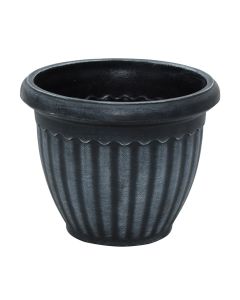Vazo lulesh, rrethore, COLOSSEO, plastike, gri, Ø20 xH14 cm