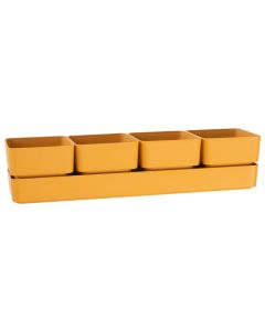 Vazo lulesh, drejtkëndore, plastike, mustard, 48x12xH11 cm, 3 lt