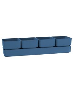 Vazo lulesh, drejtkëndore, plastike, blu, 48x12xH11 cm, 3 lt