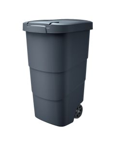 Garbage bin, Wheeler, plastic, anthracite, with lid, with wheels, 54x49.6xH76.2 cm, 95 lt