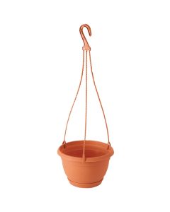Vazo lulesh, rrethore, Agro, plastike, terrakotë, pjatë e përfshirë, me varje, Ø27 xH16 cm, 4.5 lt