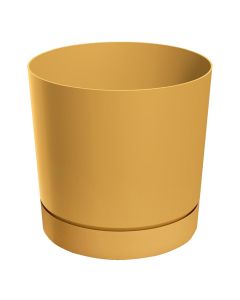 Flower pot, Tubo, plastic, mustard, 29.2x29.2x28.3 cm