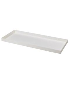 Flower pot saucer, rectangular, plastic, white, 80x30xH4 cm