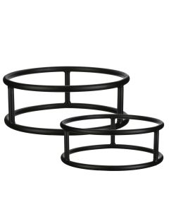 Flower pot holder, Vulcano, set 2 pieces, metal, black, Ø35xH13cm; Ø50xH18 cm