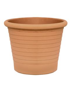 Vazo lulesh rrethore, Como, qeramike, terrakotë, Ø17xH14 cm