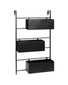 Hanging rack, Dani, with 3 shelves, metal, black, 54x29xH90.5 cm
