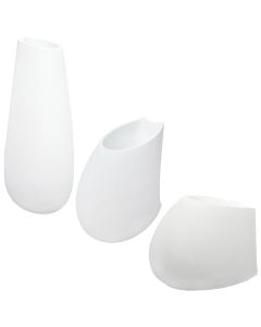 Vazo lulesh, akrilik, e bardhë, 59x43x100 cm; 65x46xH66 cm; 60x40xH50 cm