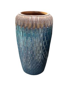 Vazo lulesh, qeramike, jeshile/kafe, Ø45xH77 cm