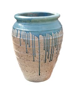 Vazo lulesh, qeramike, bezhë/blu, Ø55xH74 cm