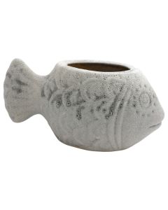 Vazo lulesh, Fish, qeramike, bezhë, 30x16xH14 cm